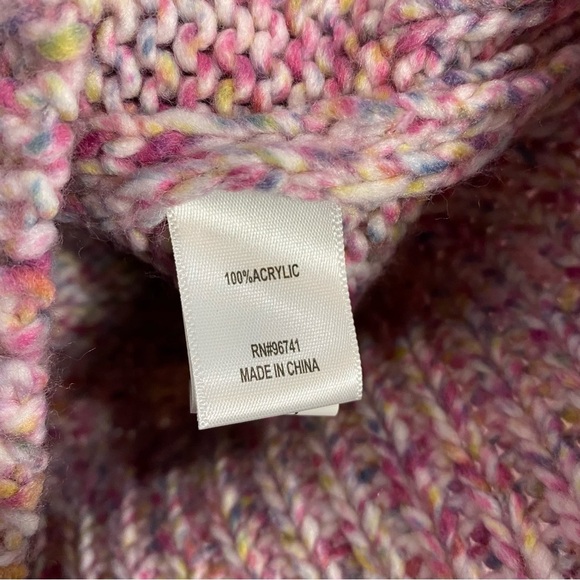 Belle du Jour Chunky Knit Confetti Sweater Crewneck Pink - Picture 7 of 8